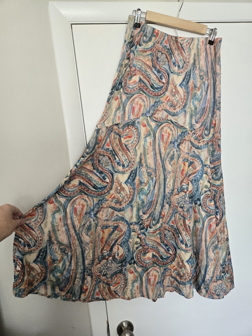 Peruvian Connection Paisley Maxi Skirt Size Medium